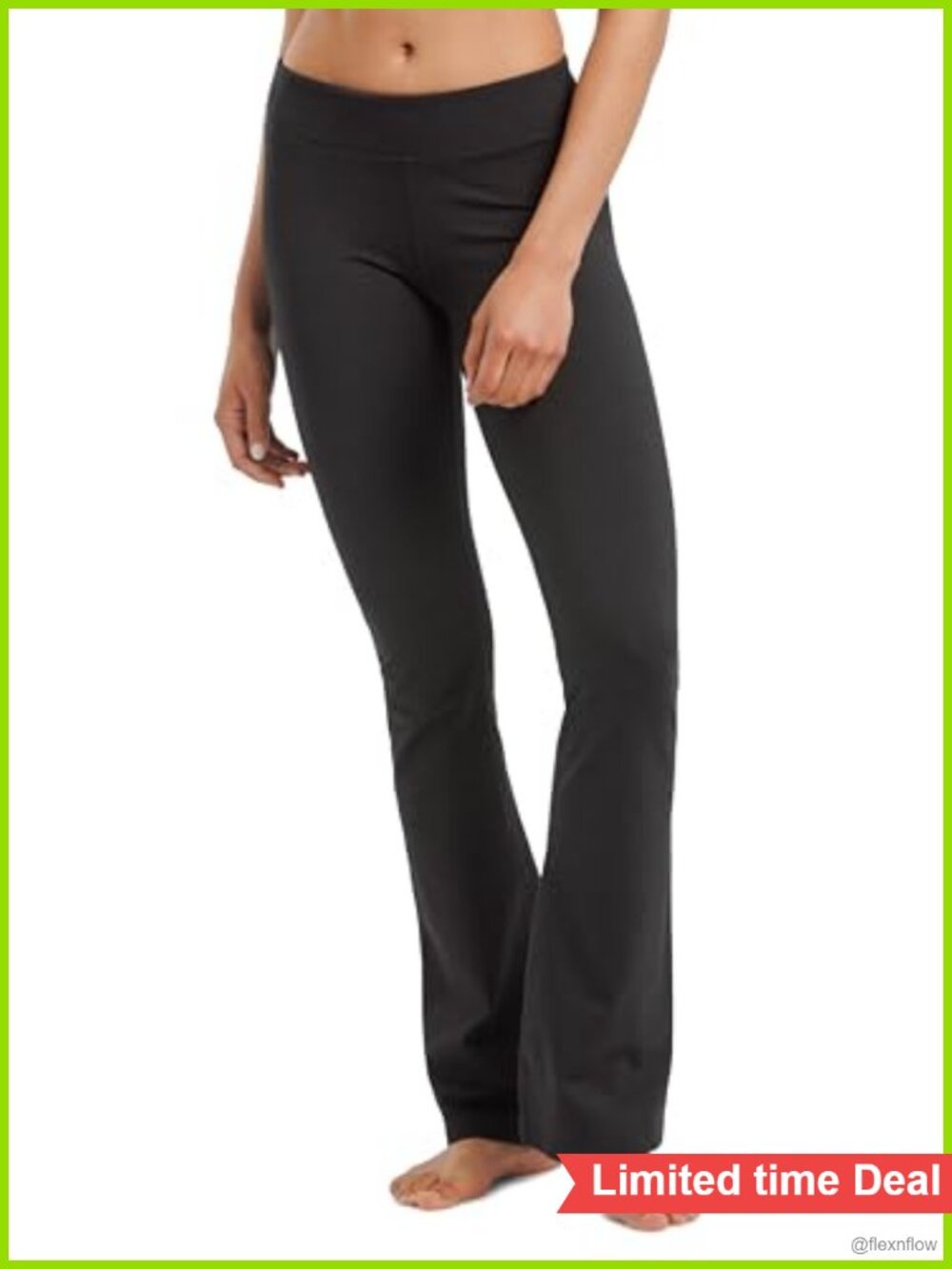 Organic Cotton Blend Bootcut Yoga Pants Mid-Rise High Stretch